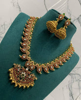 Kempu Mango Mala with Jhumkis - NN00146